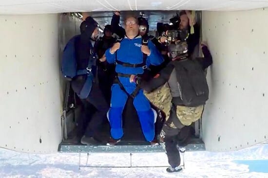 Custom audio and video installations during a skydive