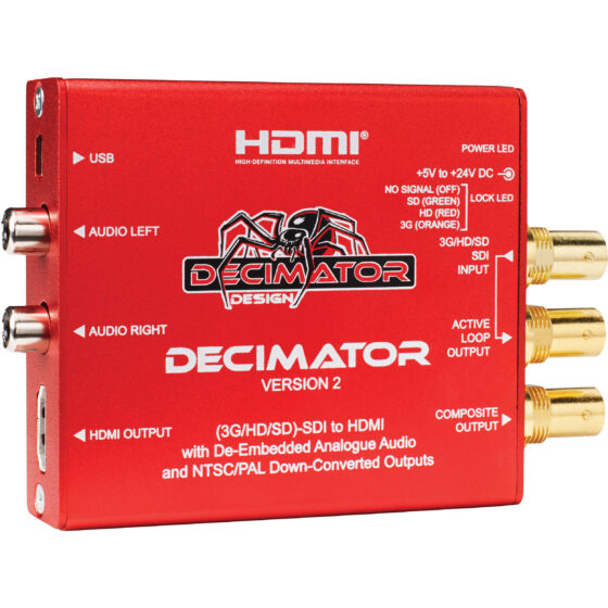 Decimator Version 2 Miniture 3G/HD/SD-SDI to HDMI Converter & Audio De-Embeder