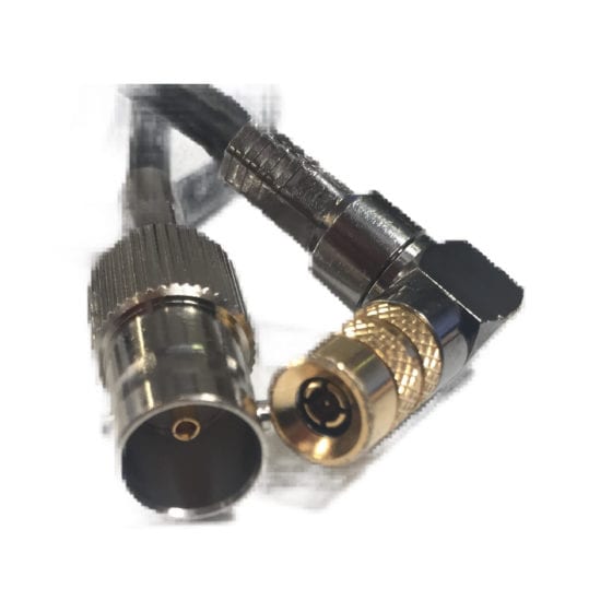 1' Laird 6G BNC-F (DIN) Right Angle Cable to Female BNC (Black)