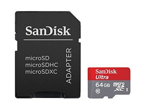 SanDisk 64GB Micro SD Card with SD Adapter