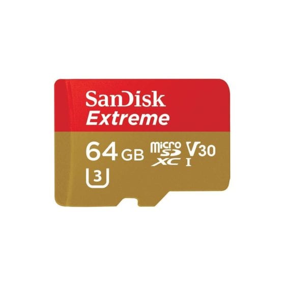 Sandisk 64GB Extreme Micro SDXC U3 Class 10 Card With SD Adapter