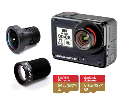 Back Bone Ribcage Modified  GoPro Hero 6 Black Camera 3 Lens Package