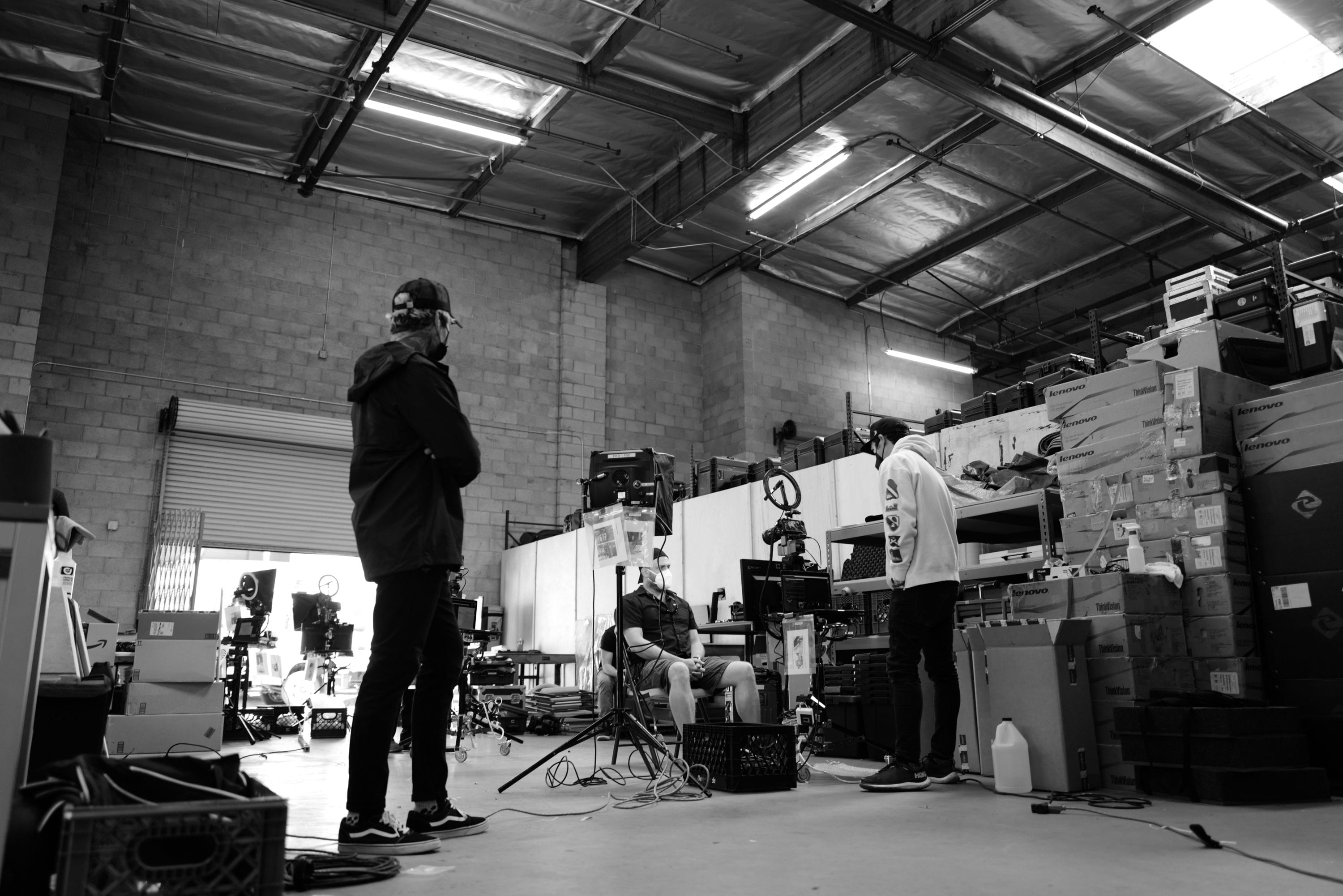 Techs Setting Up the Kits in Warehouse